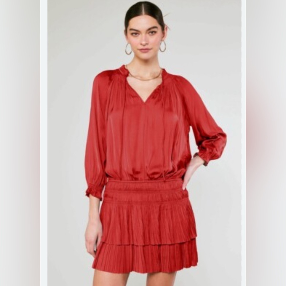 Current air Elegant Red Satin dress